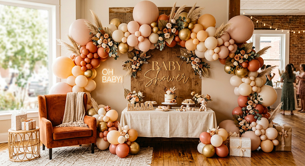 Baby shower decor setup DMV 