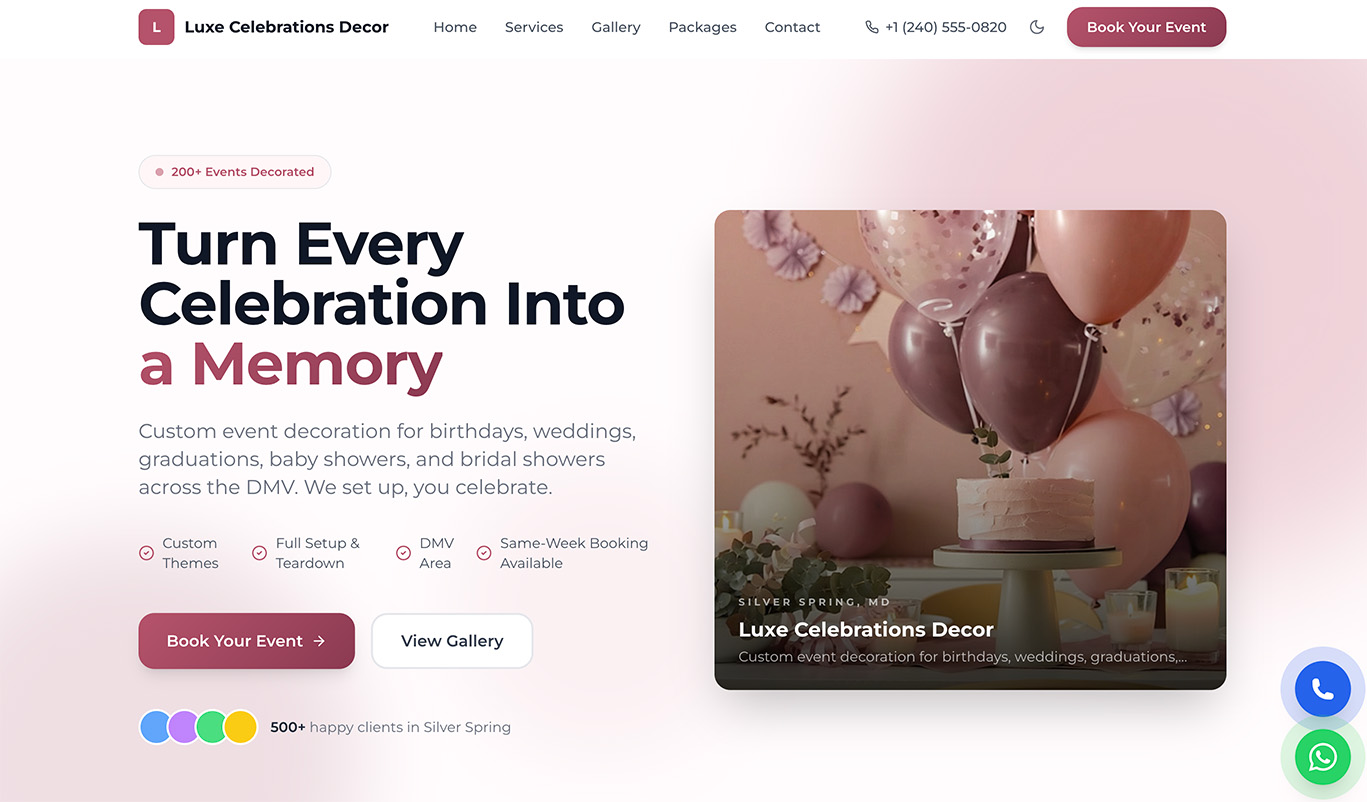 Luxe Celebrations Decor