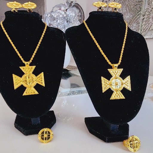 Ethiopian & Eritrean Orthodox Cross Jewelry Set
