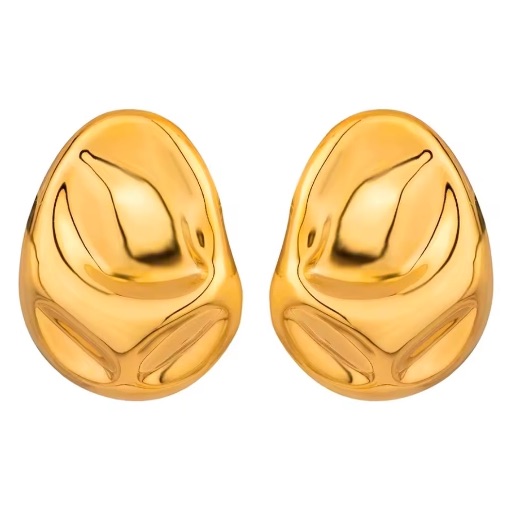 Jalid Luna Abstract Earrings - 18K Gold Plated Titanium Steel