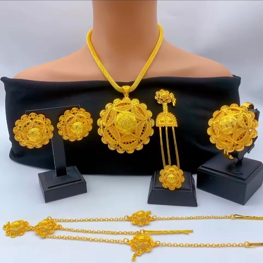 6-Piece Habesha Jewelry Set - 24K Gold-Plated Collection